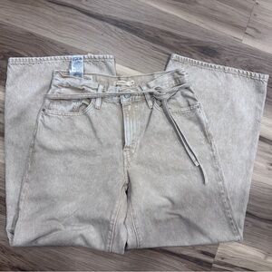 Levi Extra wide khaki jeans with tie